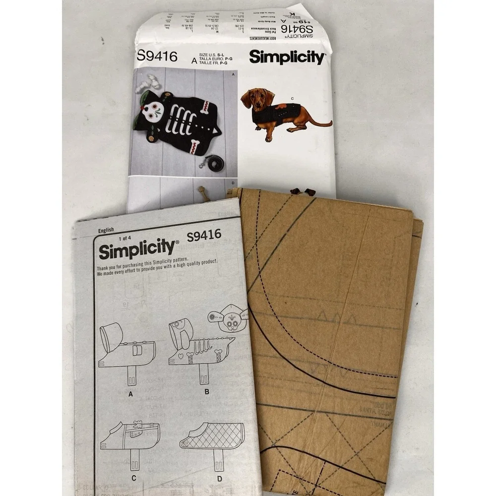 Lot 4 Simplicity‎ Dog Sewing Patterns Uncut FF S9529 S9507 9416 4th Cut VTG 9850